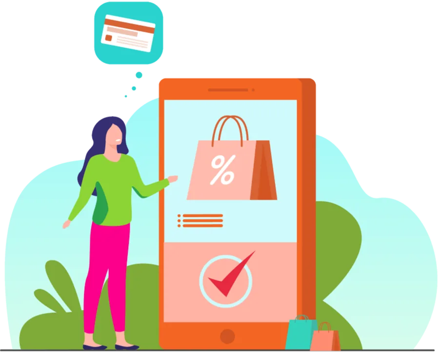Une personne envoie une demande d'achat depuis son téléphone.